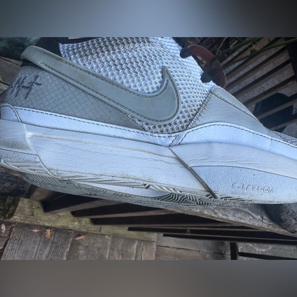 NIKE Ja Morant White and Gray Sneakers with Orange Accent Men’s Size 7.5 - Picture 9 of 13